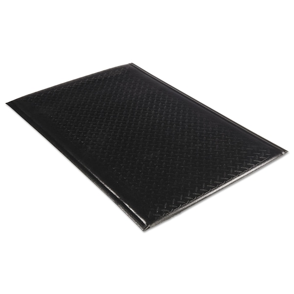 Guardian Floor Protection Antifatigue Mat, 36" L x 24" W, 0.5" Thickness, Vinyl, Black 24020301DIAM - main